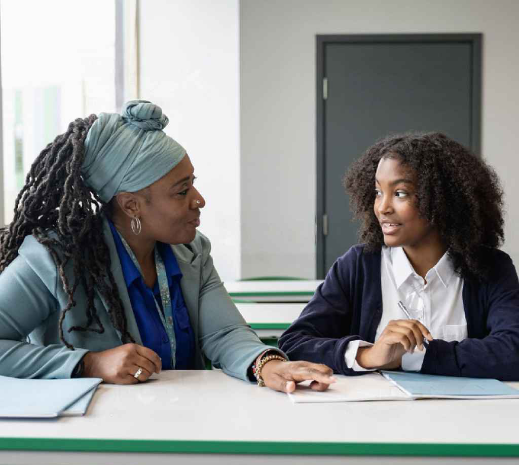 young lady in coaching session